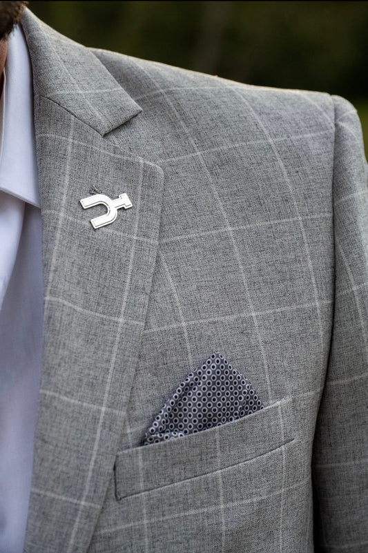 Dove Grey Windowpane Cowboy Sport Coat – Slim Fit Classic Western Refinement