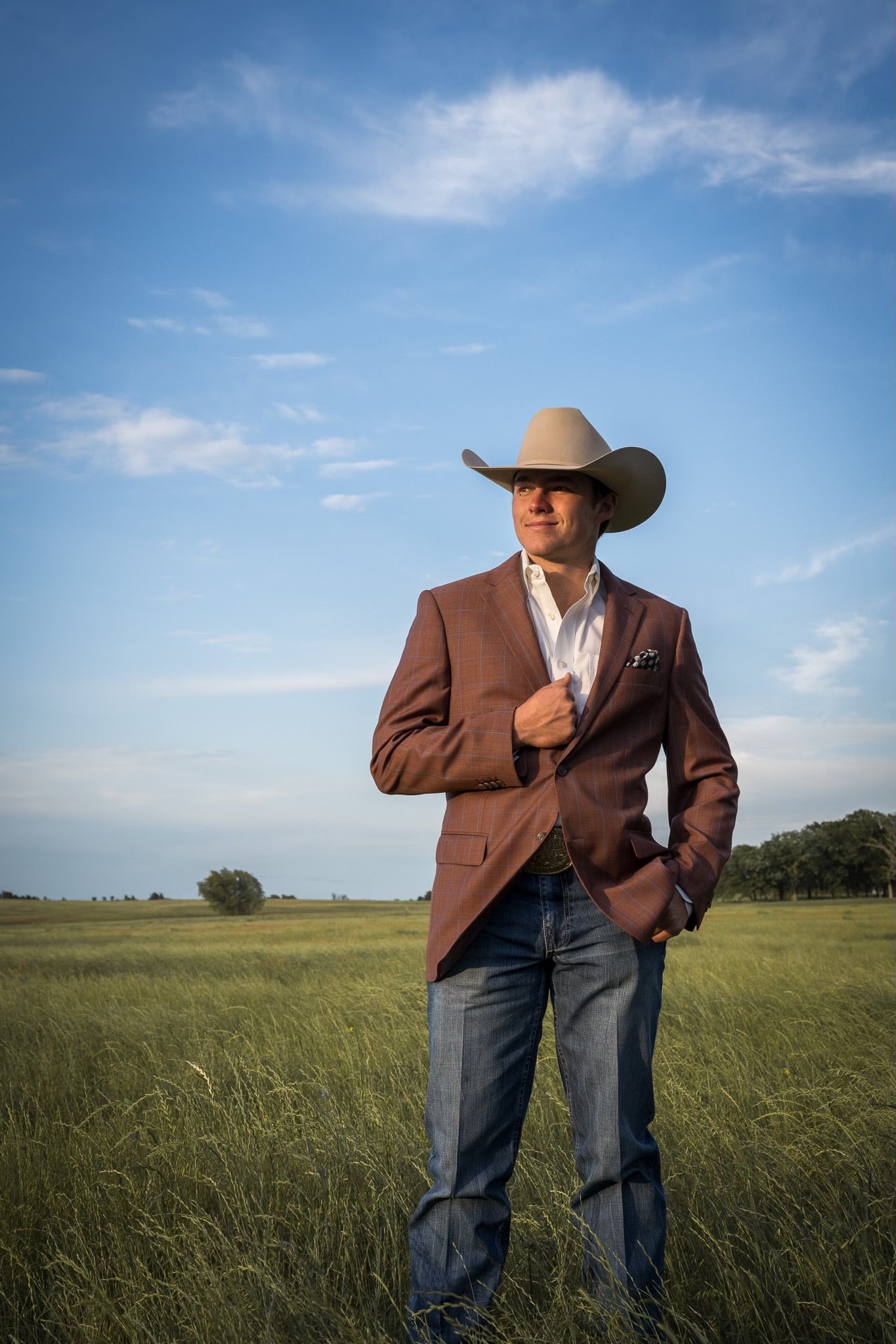 Rust Terracotta Windowpane Cowboy Sport Coat – Classic Fit Western Warmth