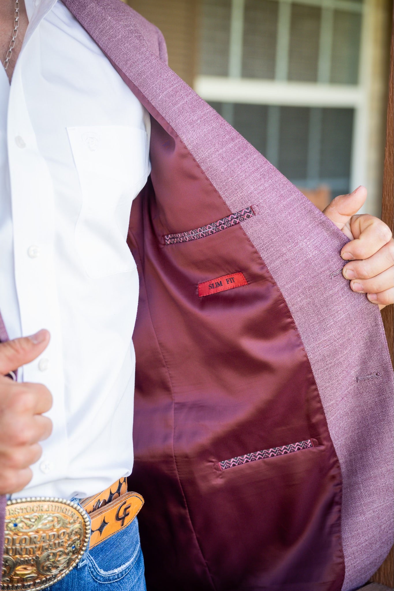 Solid Aggie Maroon Cowboy Sport Coat – Slim Fit Western Jacket