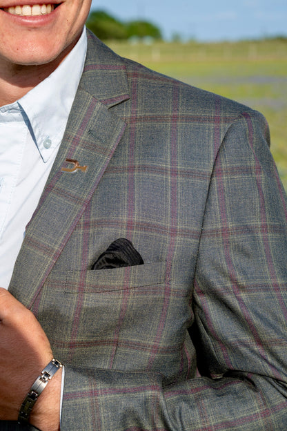 Light Olive Green Maroon Summer Cowboy Sport Coat