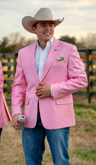 Pink Cadillac Cowboy Sport Coat by Espuela Design Co. Lightweight Western Blazer with Modern Athletic Fit