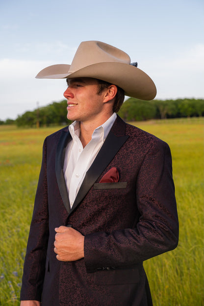 Black Cherry Slim Fit Cowboy Sport Coat – Western Lifestyle Jacket