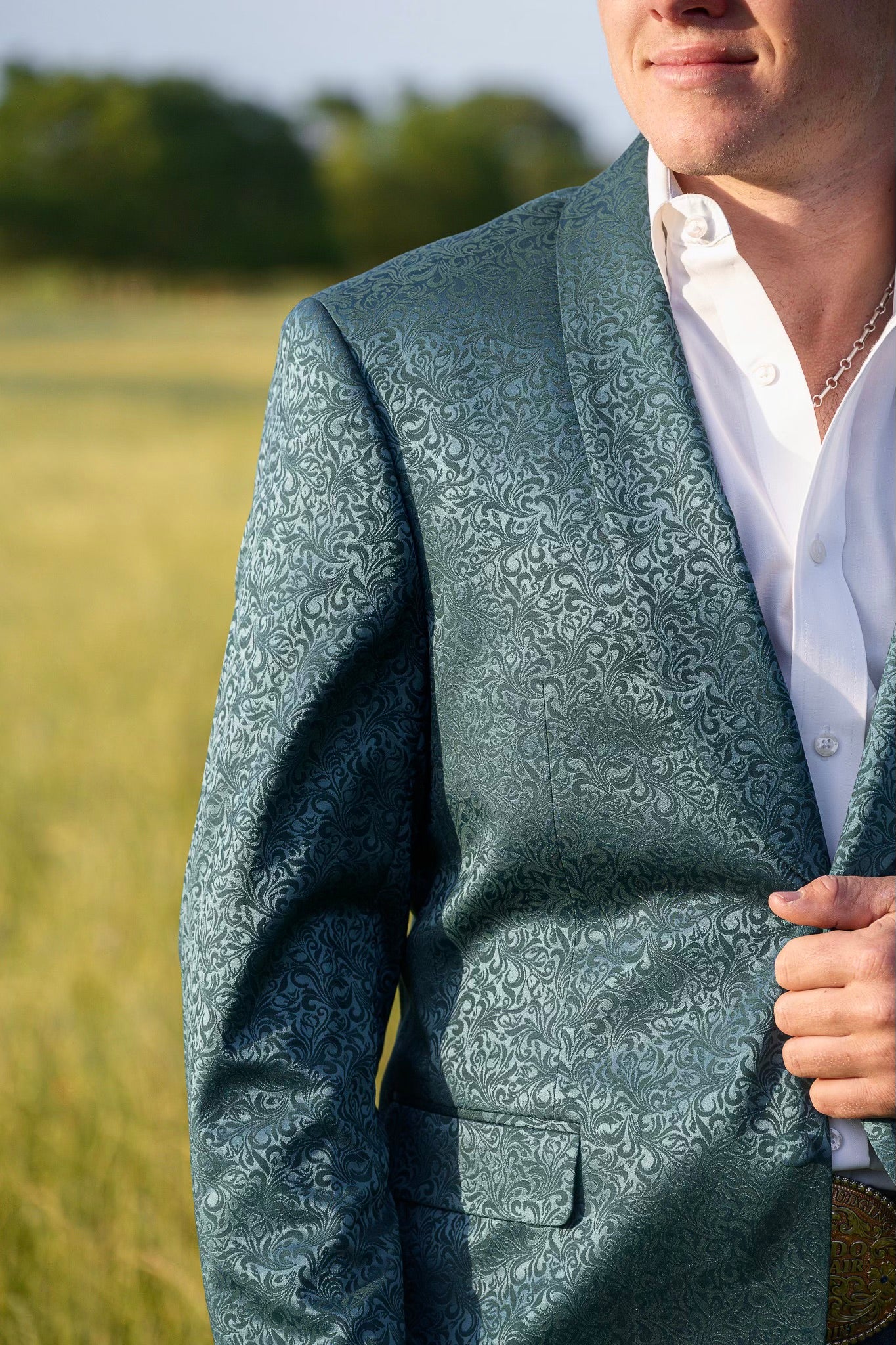 Teal Paisley Cowboy Sport Coat