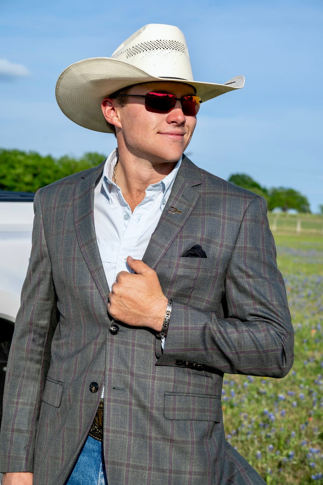 Light Olive Green Maroon Summer Cowboy Sport Coat