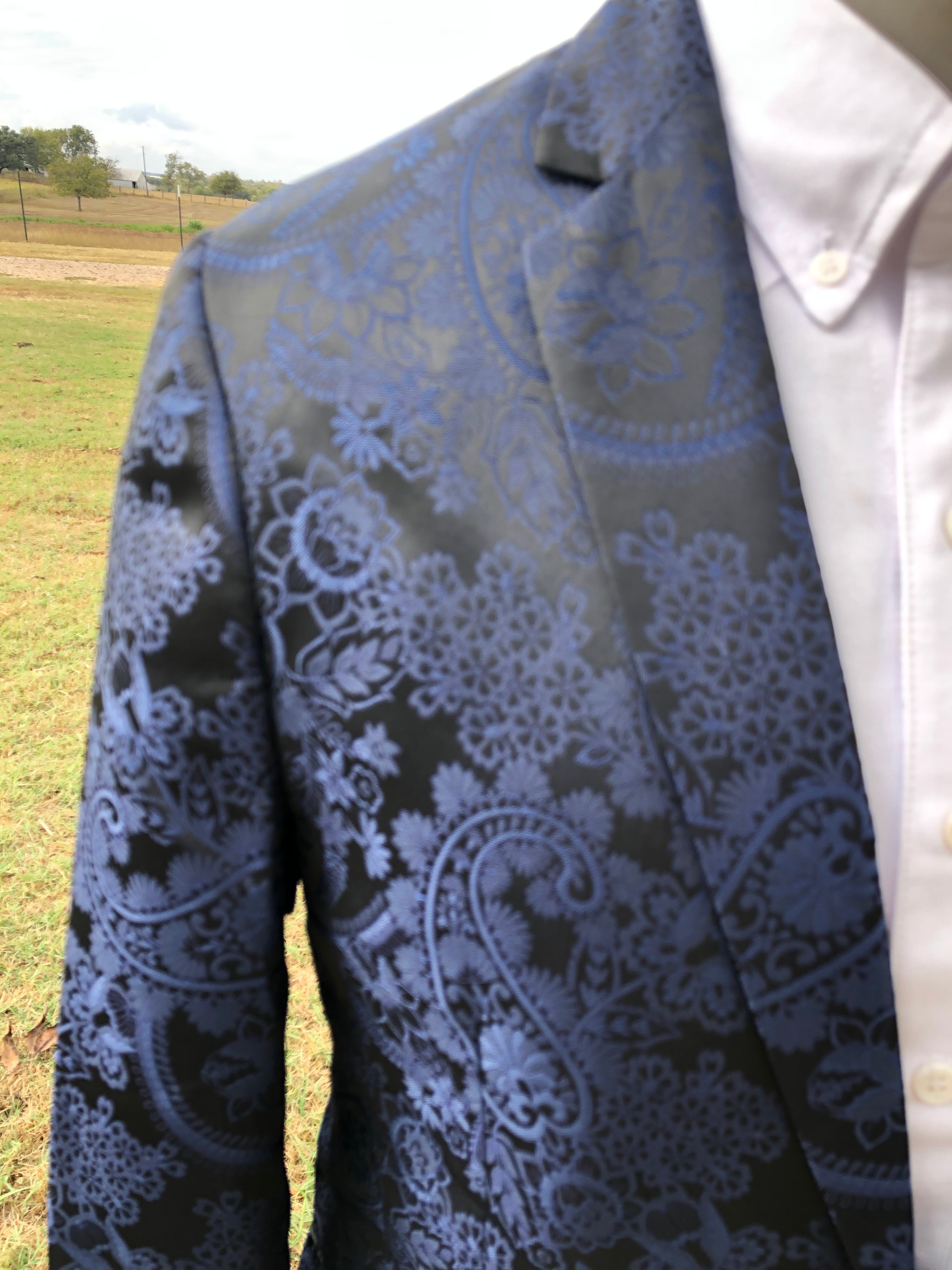 Royal Blue/Black Paisley Sport Coat