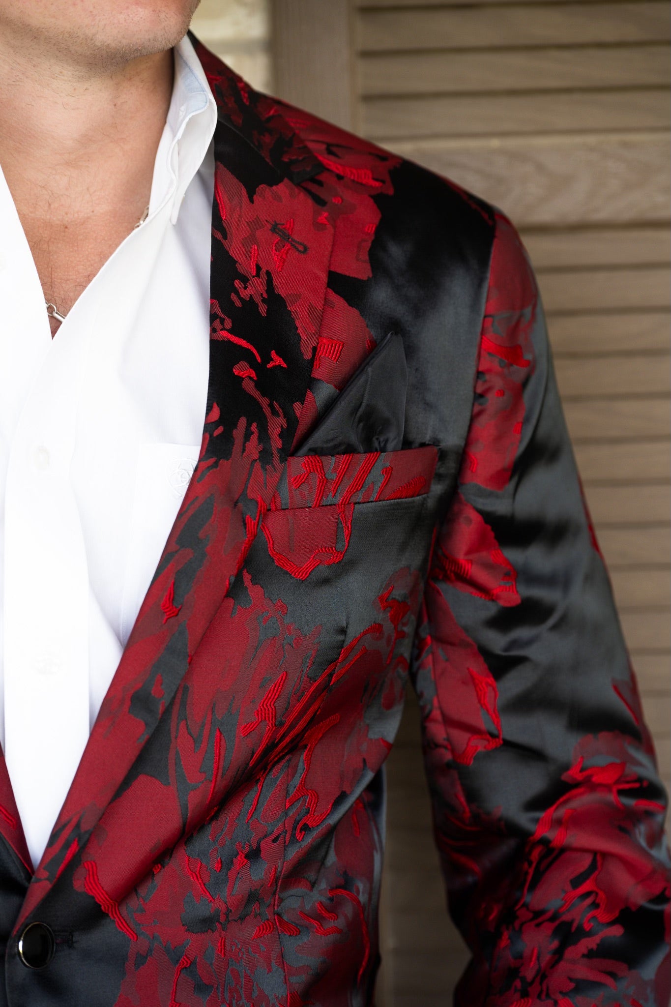 Red Raider Floral Cowboy Sport Coat – Slim Fit Western Statement Jacket
