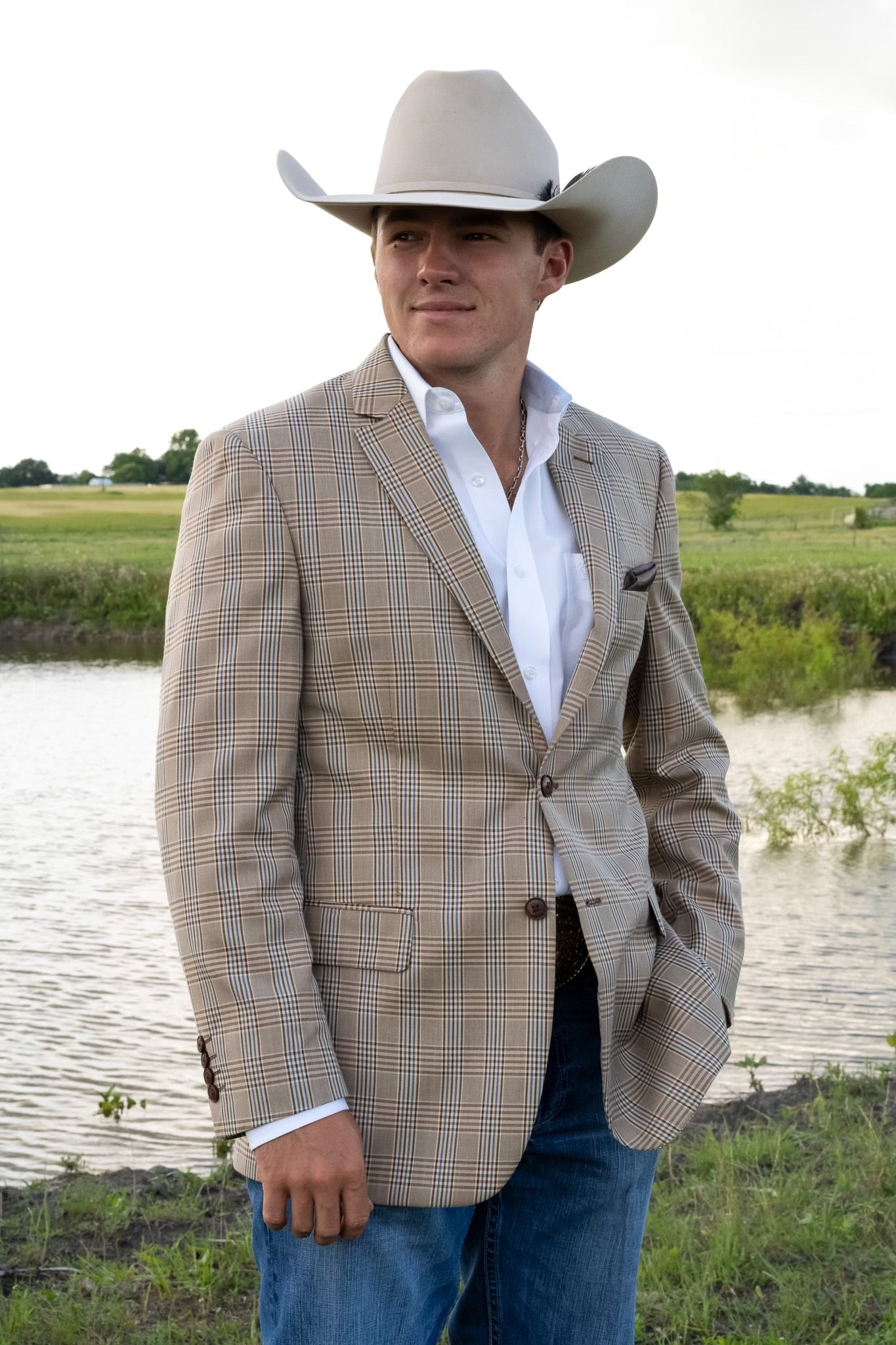 Bold Brown Plaid Cowboy Sport Coat