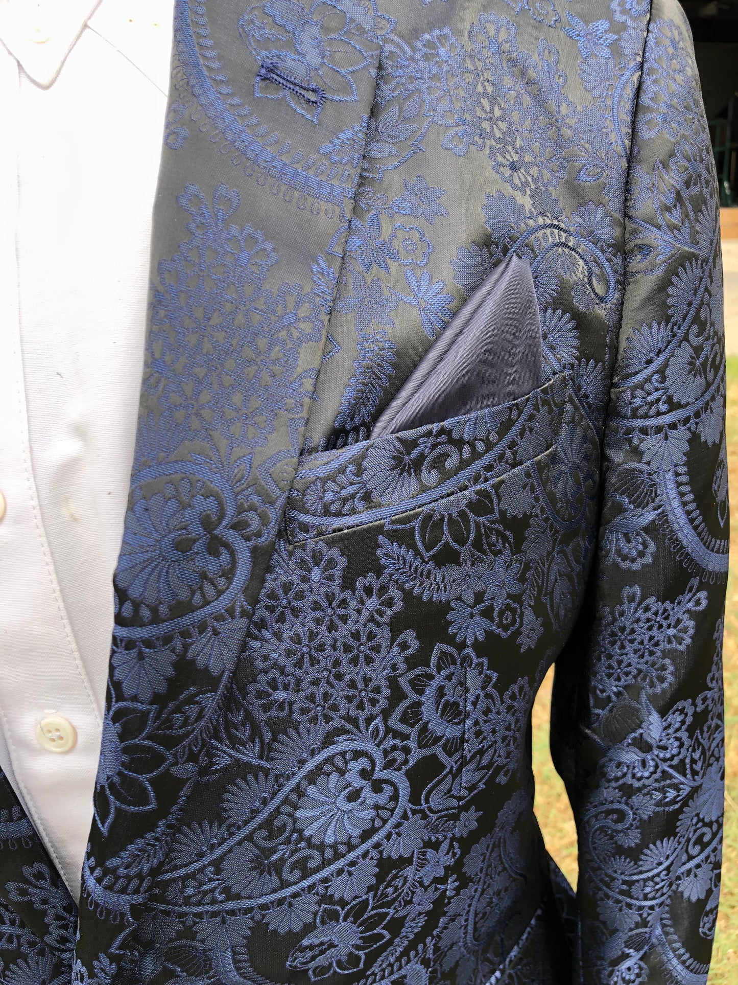 Royal Blue/Black Paisley Cowboy Sport Coat