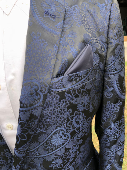 Royal Blue/Black Paisley Cowboy Sport Coat