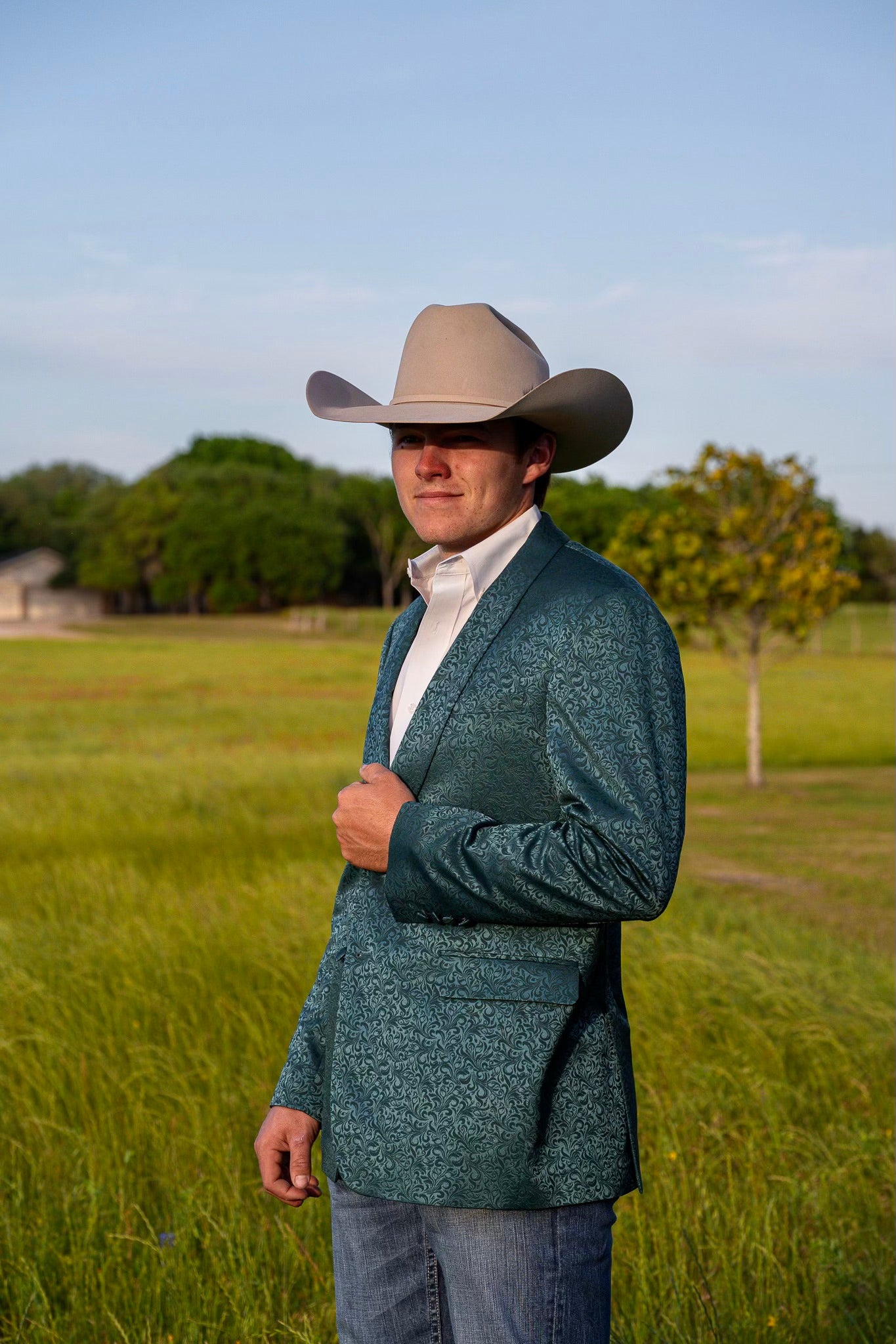 Teal Paisley Cowboy Sport Coat