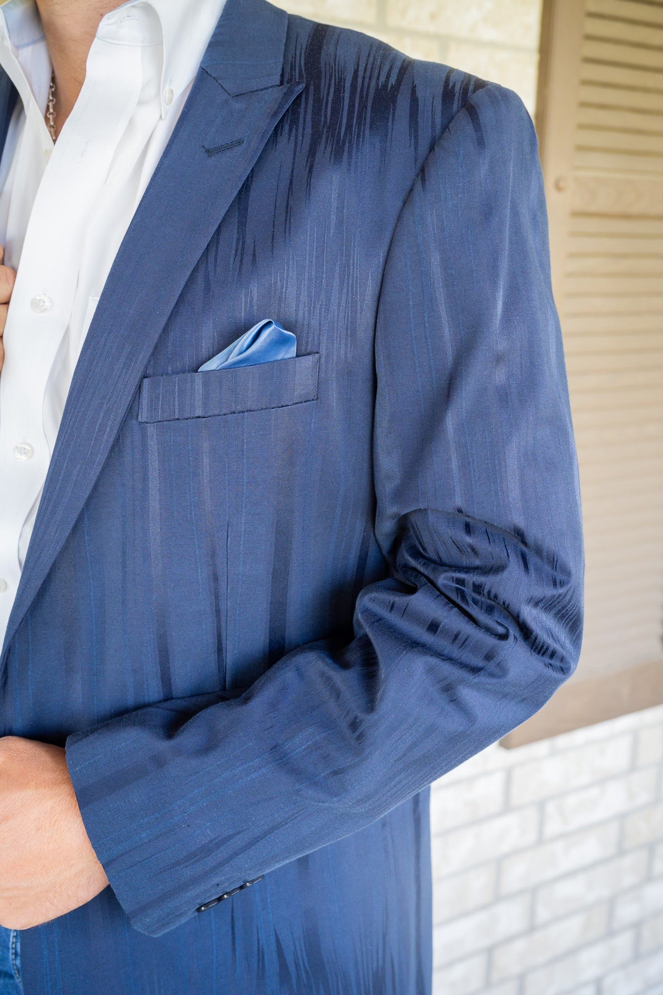 Skyline Blue Watermark Cowboy Sport Coat – Slim Fit Western Luxe Jacket