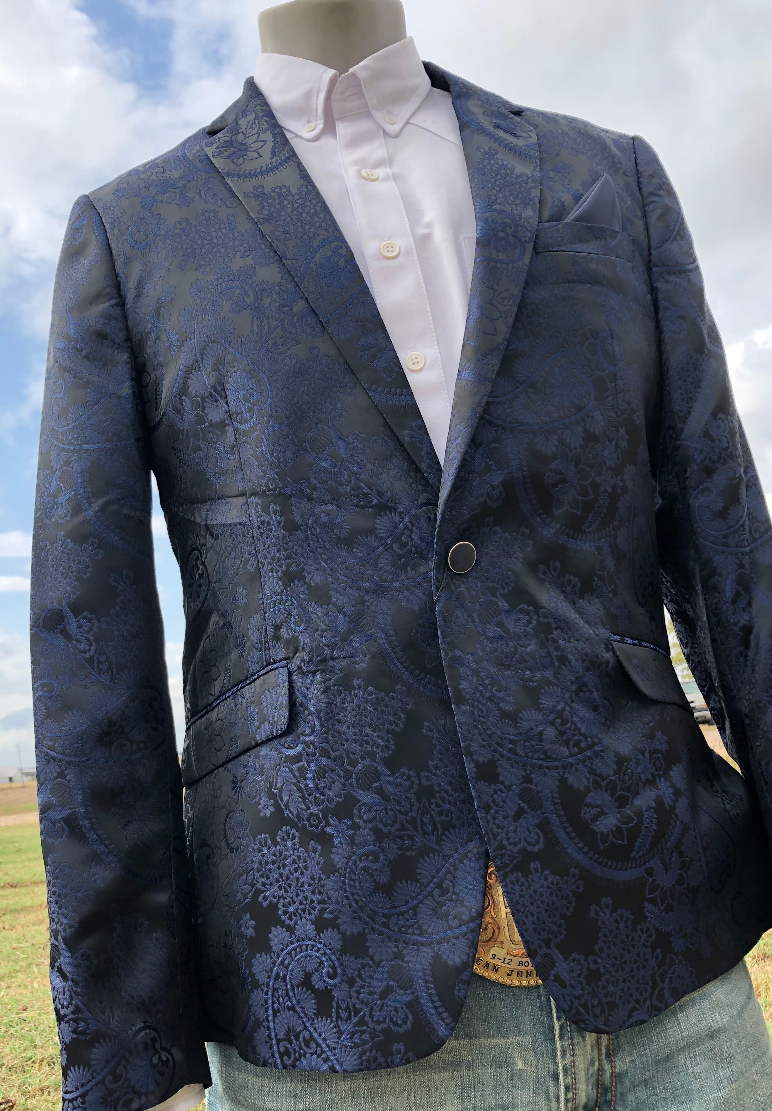 Royal Blue/Black Paisley Sport Coat