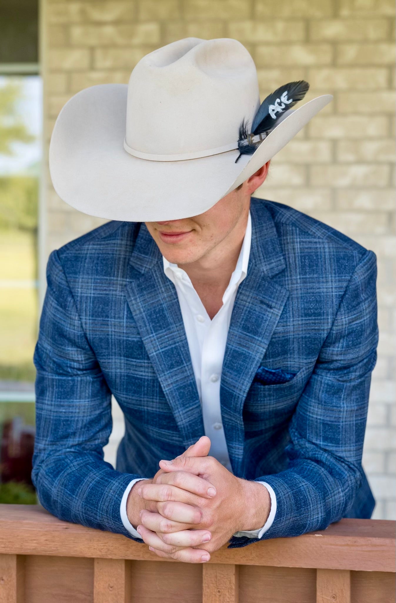 Denim Blue Plaid Cowboy Sport Coat – Tailored Western Dress Jacket