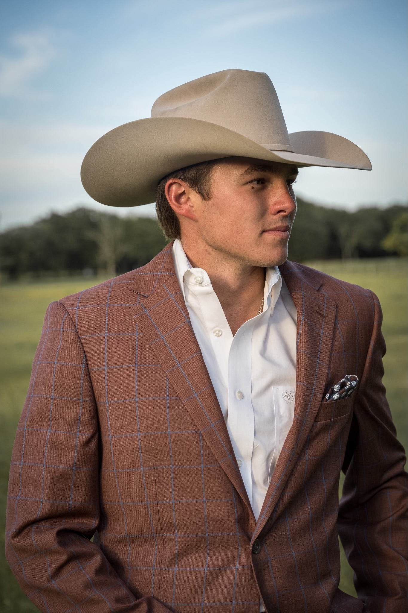 Rust Terracotta Windowpane Cowboy Sport Coat