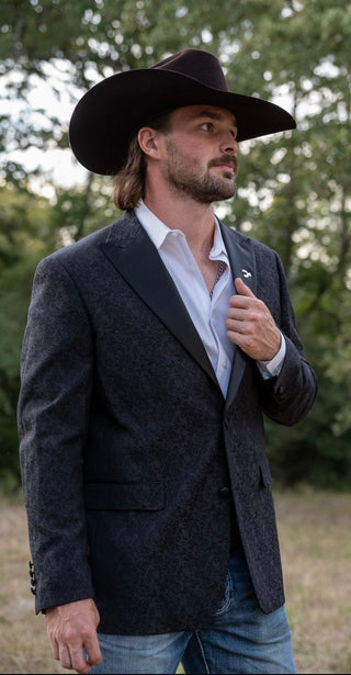 The Midnight Cowboy Sport Coat – Slim Fit Formal Black