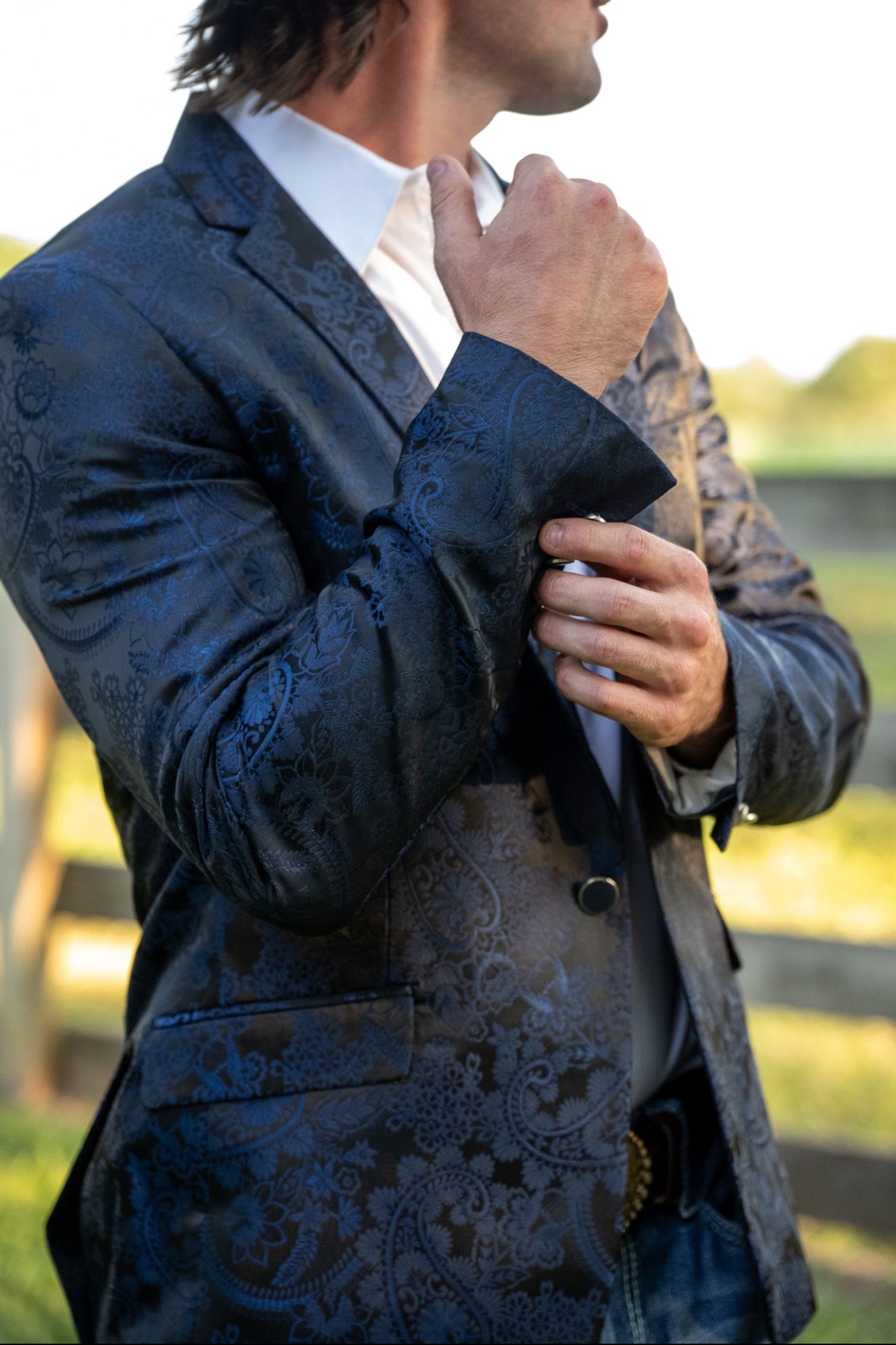 Royal Blue/Black Paisley Cowboy Sport Coat