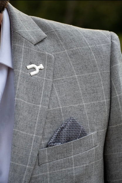 Dove Grey Windowpane Cowboy Sport Coat – Slim Fit Classic Western Refinement