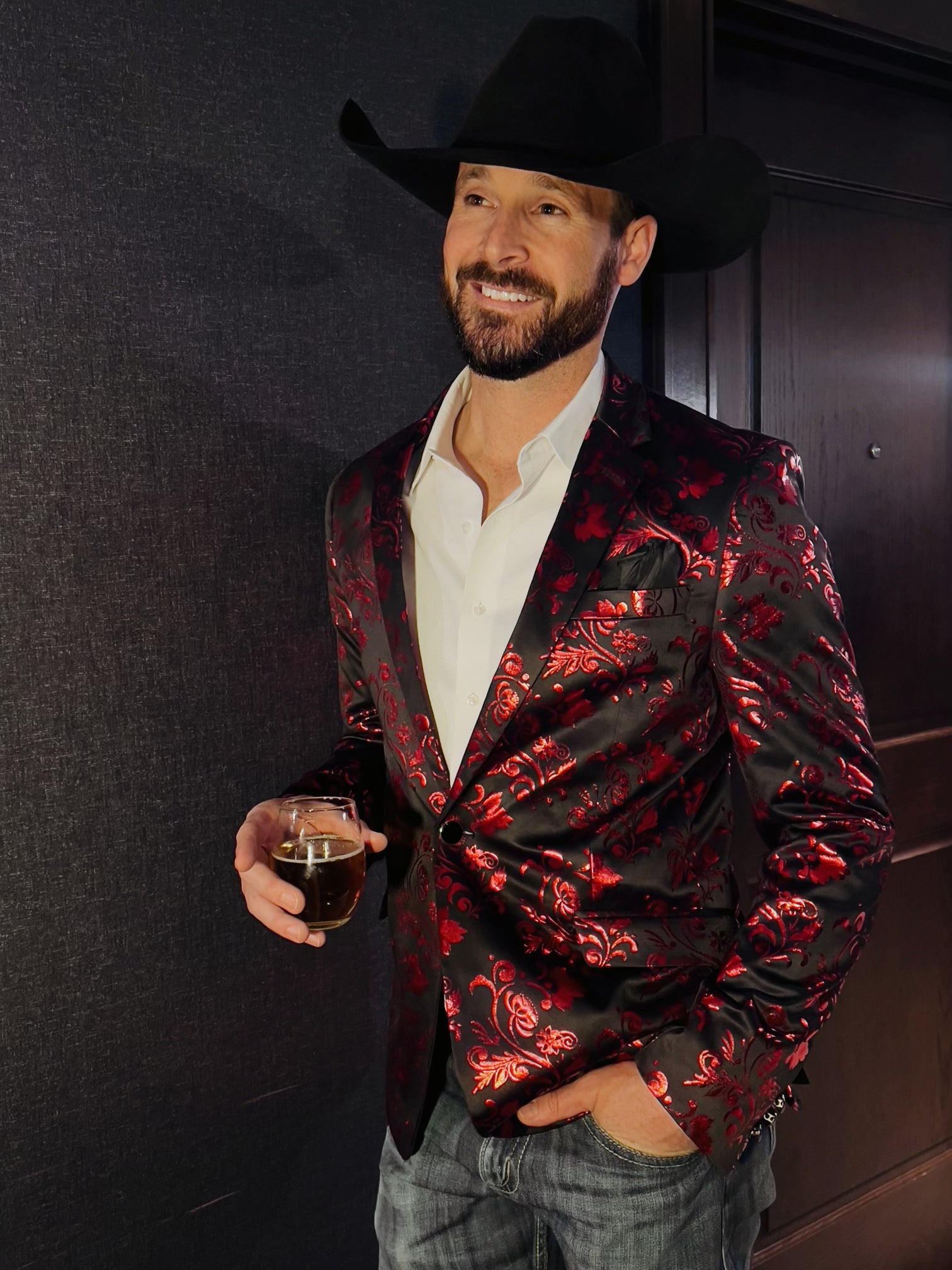 Red Foil Scroll Sport Coat